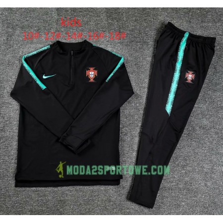 Portugalia Dziecięcy Komplet Bluzy Treningowe Czarny 2018/19